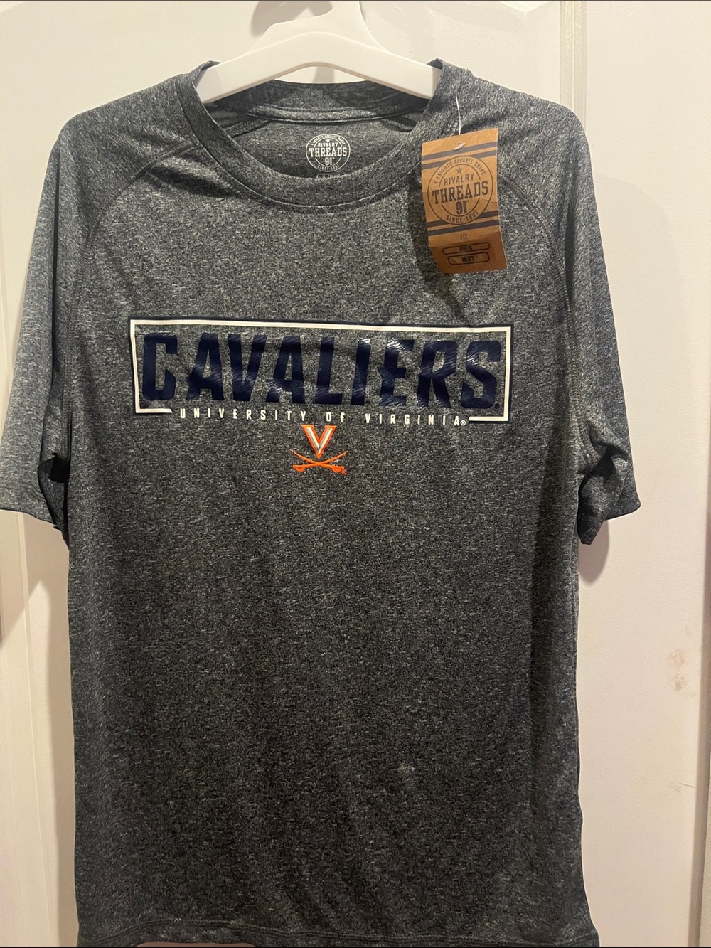 Rivalry Threads Cavaliers Graphic Tee in Grey Heather with Navy and Orange